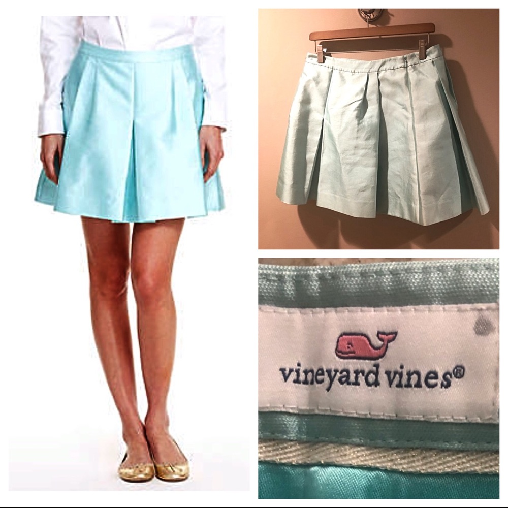 VINEYARD VINES ICE BLUE SILK SKIRT NWOT